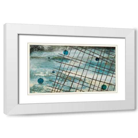 Return to the Blue Abstract II White Modern Wood Framed Art Print with Double Matting by Marcon, Michael