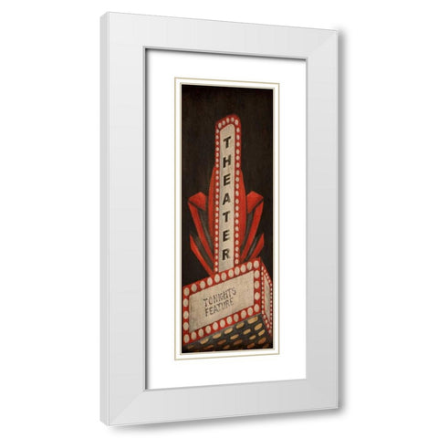 Now Showing Theater White Modern Wood Framed Art Print with Double Matting by Ritter, Gina