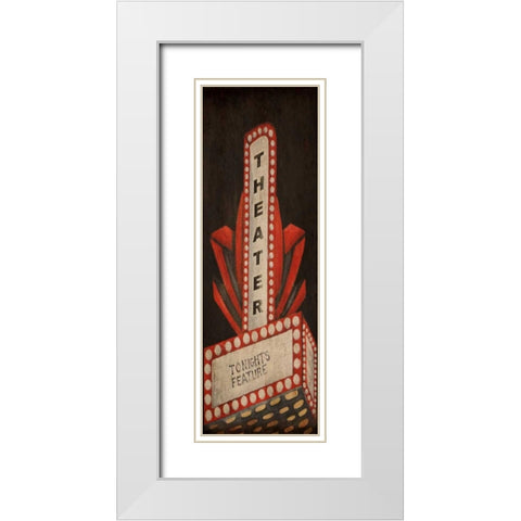 Now Showing Theater White Modern Wood Framed Art Print with Double Matting by Ritter, Gina