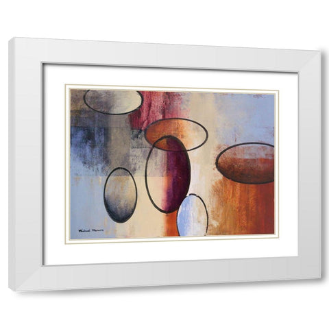 Excitement I White Modern Wood Framed Art Print with Double Matting by Marcon, Michael