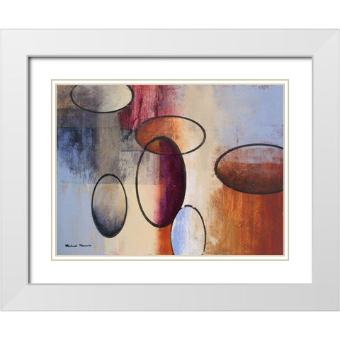 Excitement I White Modern Wood Framed Art Print with Double Matting by Marcon, Michael