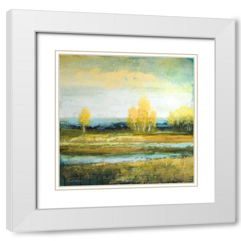 Marsh Lands I White Modern Wood Framed Art Print with Double Matting by Marcon, Michael