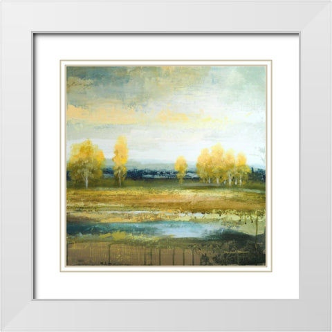 Marsh Lands II White Modern Wood Framed Art Print with Double Matting by Marcon, Michael
