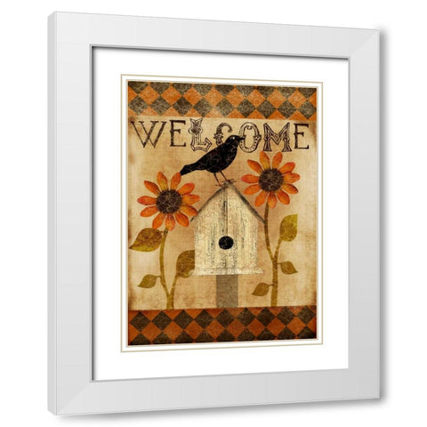 Welcome Fall White Modern Wood Framed Art Print with Double Matting by Albert, Beth
