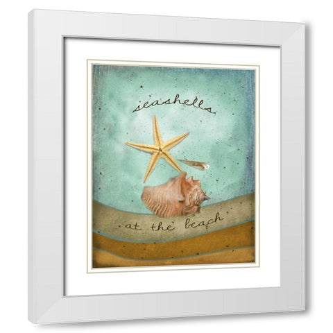 Seashells White Modern Wood Framed Art Print with Double Matting by Albert, Beth