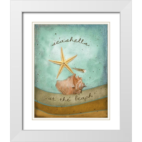 Seashells White Modern Wood Framed Art Print with Double Matting by Albert, Beth