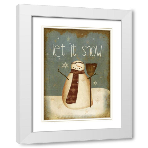 Let it Snow White Modern Wood Framed Art Print with Double Matting by Albert, Beth