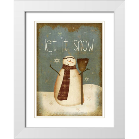 Let it Snow White Modern Wood Framed Art Print with Double Matting by Albert, Beth