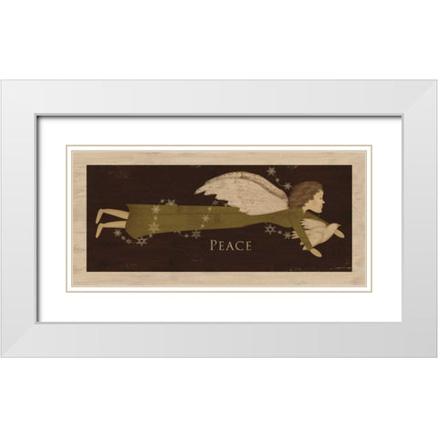 Angel Peace White Modern Wood Framed Art Print with Double Matting by Albert, Beth