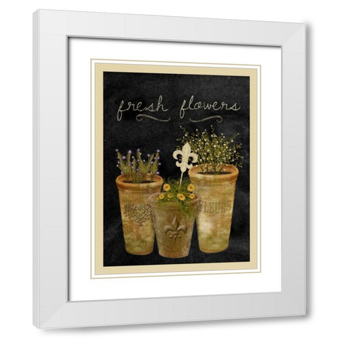 Fresh Flowers I White Modern Wood Framed Art Print with Double Matting by Albert, Beth