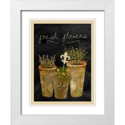 Fresh Flowers I White Modern Wood Framed Art Print with Double Matting by Albert, Beth