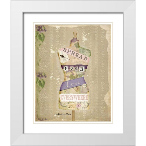 Spread Your Love White Modern Wood Framed Art Print with Double Matting by Albert, Beth