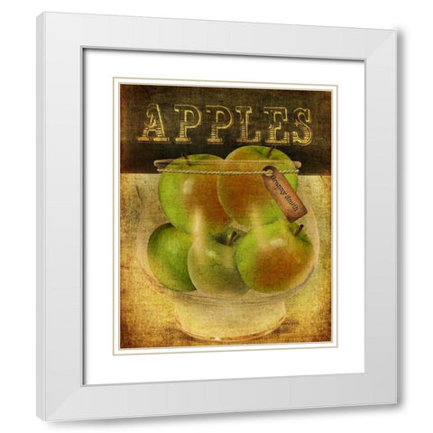Grannysmith Apples White Modern Wood Framed Art Print with Double Matting by Albert, Beth