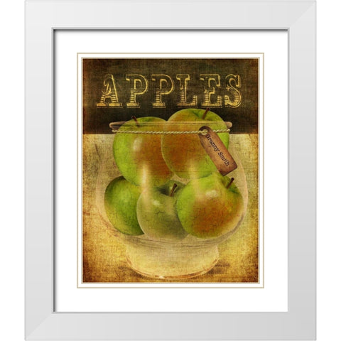 Grannysmith Apples White Modern Wood Framed Art Print with Double Matting by Albert, Beth