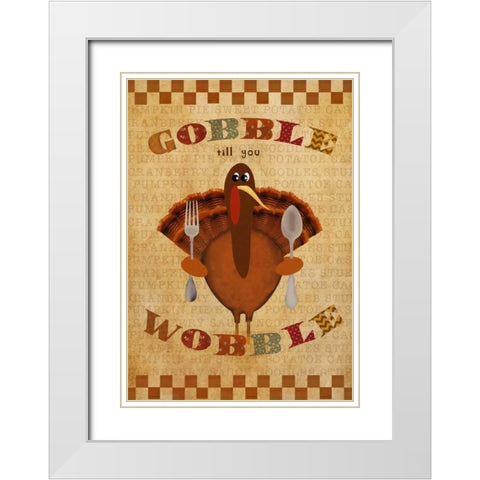 Gobble Wobble White Modern Wood Framed Art Print with Double Matting by Albert, Beth