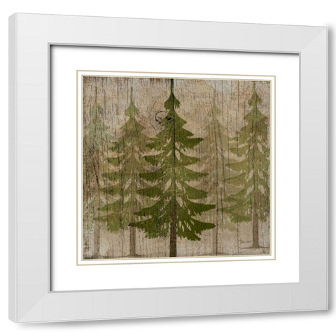 Pines White Modern Wood Framed Art Print with Double Matting by Albert, Beth