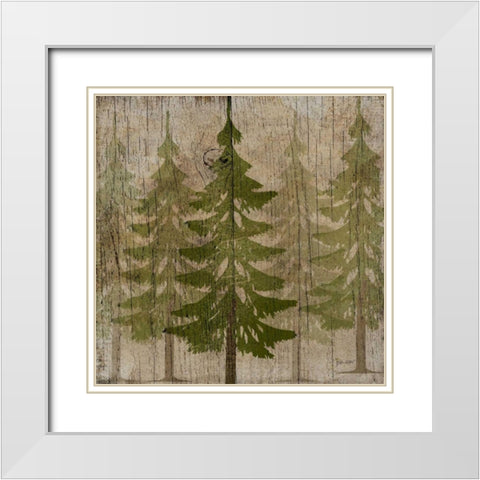 Pines White Modern Wood Framed Art Print with Double Matting by Albert, Beth