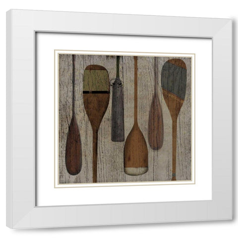 Lake Oars II White Modern Wood Framed Art Print with Double Matting by Albert, Beth