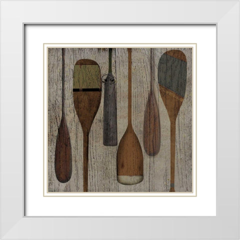 Lake Oars II White Modern Wood Framed Art Print with Double Matting by Albert, Beth