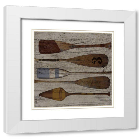 Lake Oars III White Modern Wood Framed Art Print with Double Matting by Albert, Beth