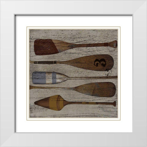 Lake Oars III White Modern Wood Framed Art Print with Double Matting by Albert, Beth