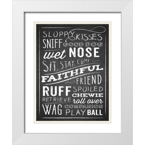 Sloppy Kisses White Modern Wood Framed Art Print with Double Matting by Drotz, Dallas