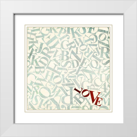 Love White Modern Wood Framed Art Print with Double Matting by Drotz, Dallas