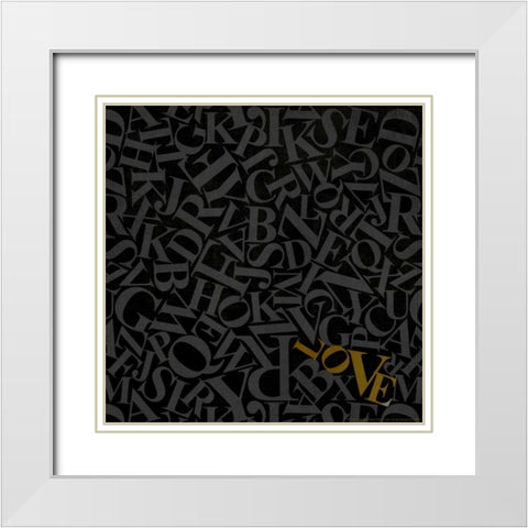 Love II White Modern Wood Framed Art Print with Double Matting by Drotz, Dallas