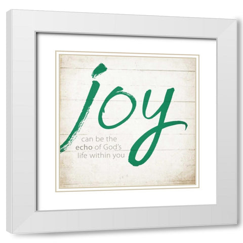 Joy White Modern Wood Framed Art Print with Double Matting by Drotz, Dallas