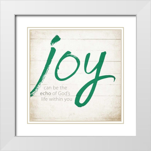 Joy White Modern Wood Framed Art Print with Double Matting by Drotz, Dallas