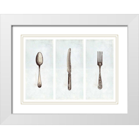 Flatware White Modern Wood Framed Art Print with Double Matting by Drotz, Dallas