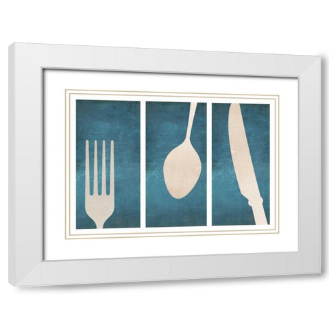 Flatware II White Modern Wood Framed Art Print with Double Matting by Drotz, Dallas
