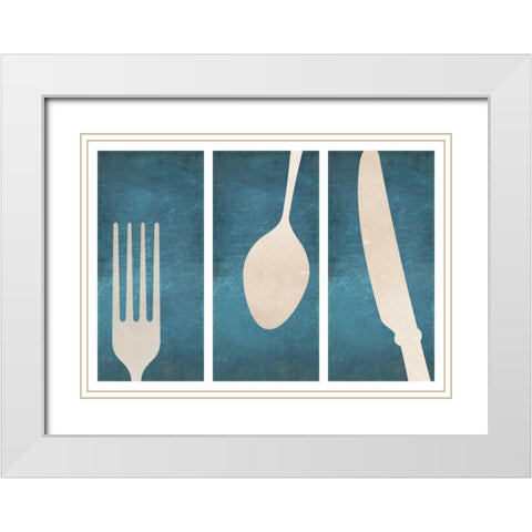 Flatware II White Modern Wood Framed Art Print with Double Matting by Drotz, Dallas