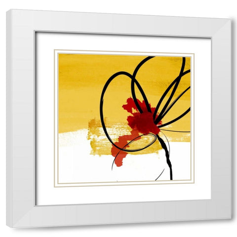 Floral White Modern Wood Framed Art Print with Double Matting by Drotz, Dallas