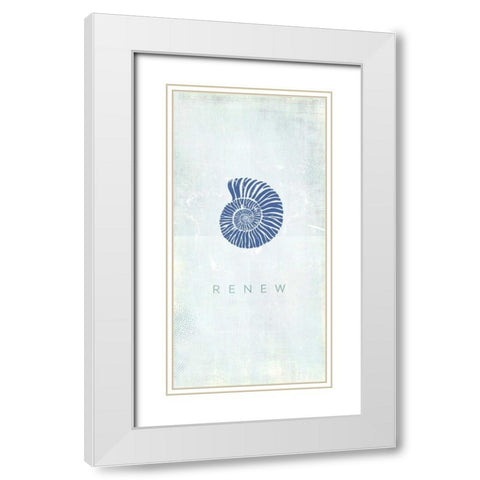 Seashell Renew White Modern Wood Framed Art Print with Double Matting by Drotz, Dallas