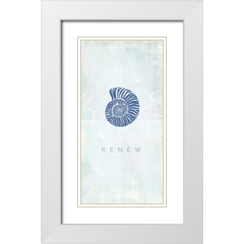 Seashell Renew White Modern Wood Framed Art Print with Double Matting by Drotz, Dallas