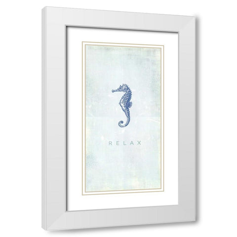 Seashell Relax White Modern Wood Framed Art Print with Double Matting by Drotz, Dallas