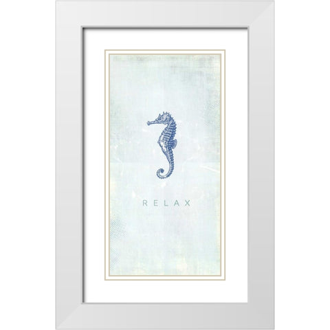 Seashell Relax White Modern Wood Framed Art Print with Double Matting by Drotz, Dallas