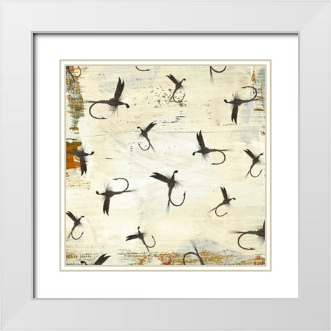 Lure Pattern White Modern Wood Framed Art Print with Double Matting by Drotz, Dallas