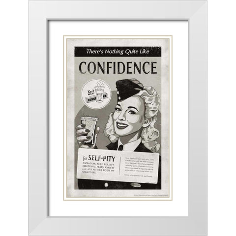 Confidence White Modern Wood Framed Art Print with Double Matting by K, Estera