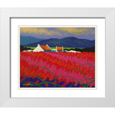 Red Meadow White Modern Wood Framed Art Print with Double Matting by Nolan, John