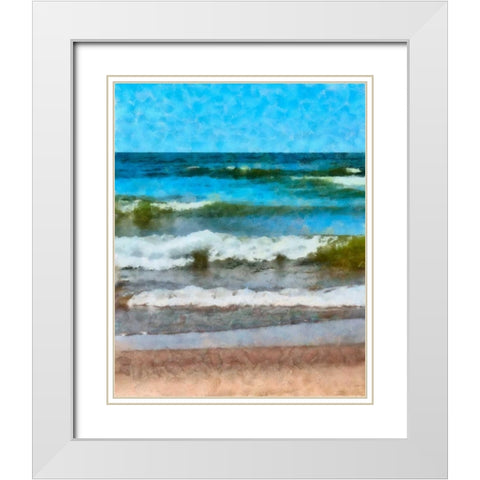 Lake Michigan layers White Modern Wood Framed Art Print with Double Matting by Calkins, Michelle