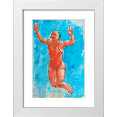 Jump 3 White Modern Wood Framed Art Print with Double Matting by Hoffman, Kate