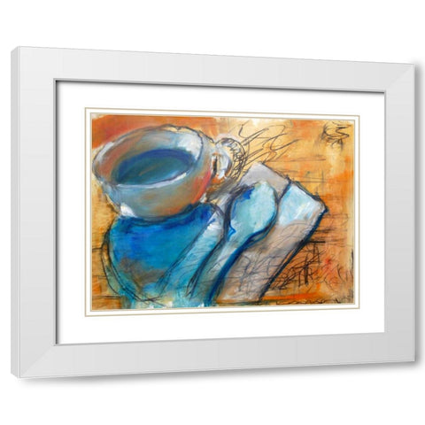 Morning Cup White Modern Wood Framed Art Print with Double Matting by Hoffman, Kate