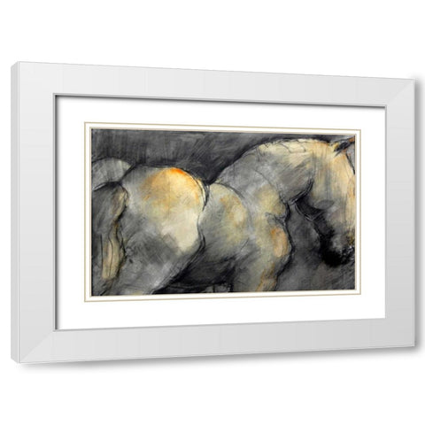 Dark Horse White Modern Wood Framed Art Print with Double Matting by Hoffman, Kate