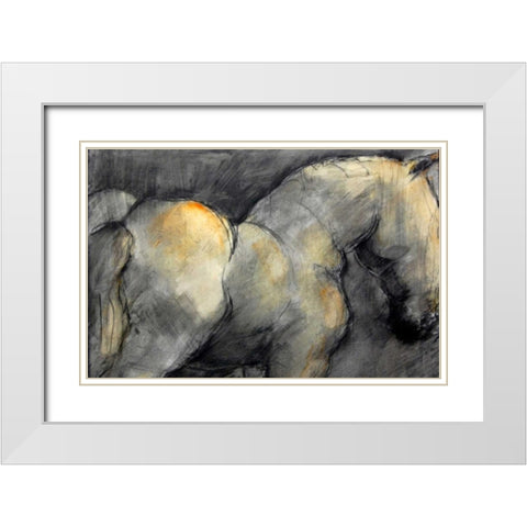 Dark Horse White Modern Wood Framed Art Print with Double Matting by Hoffman, Kate
