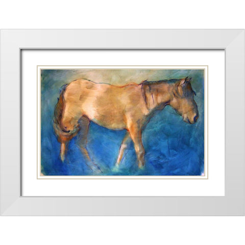 Horse Walking White Modern Wood Framed Art Print with Double Matting by Hoffman, Kate