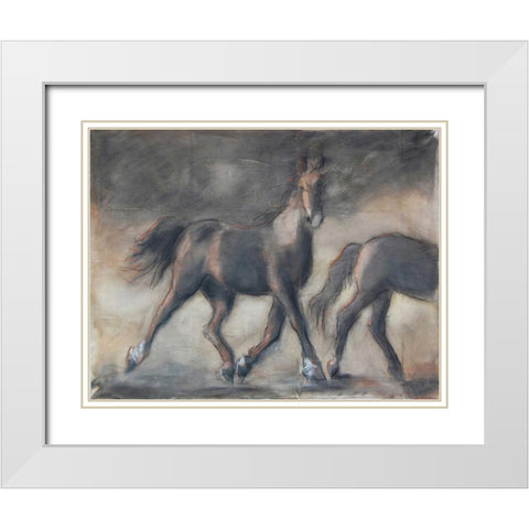 Sideways Look White Modern Wood Framed Art Print with Double Matting by Hoffman, Kate