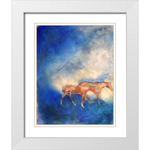 Walking Off White Modern Wood Framed Art Print with Double Matting by Hoffman, Kate