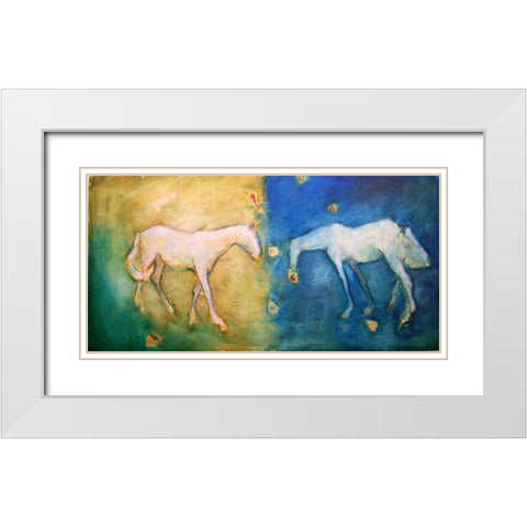 1 Plus 1 White Modern Wood Framed Art Print with Double Matting by Hoffman, Kate